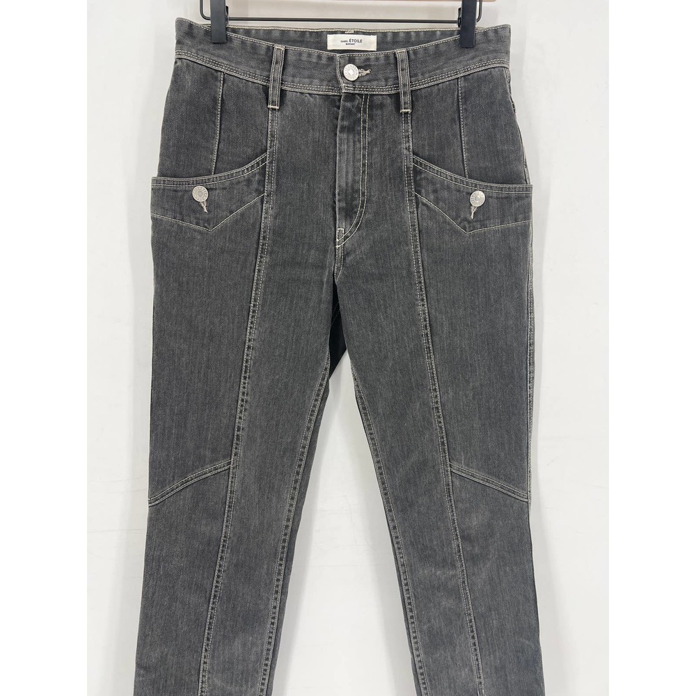 Etoile Isabel Marant Gray Seamed Slit Front Jeans - Picture 4 of 13